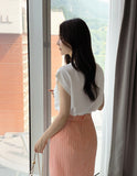 Verona Short Sleeve Pin Tuck Blouse