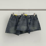 Summer Long Leg Fit A-Line Banding Denim Shorts