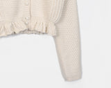 Benson waffle frill knit cardigan