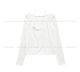 Ut cut layered two-way long sleeve