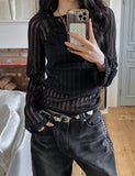 Cross Back Silt See-Through Knit