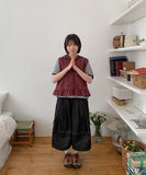 [BAONHAUS] Kenmot Nylon Frill Hood Zip-up Vest