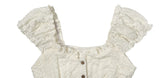 Shaon Punching Frill Lace Off Shoulder Blouse