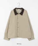 [unisex] Asne two-way string color matching collar jacket