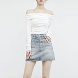 Early Shirring Off T-Shirt