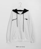 Milnan Half Zip-Up Color Matching Printed Hoodie