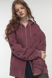 [2-WAY] Chima Sleeve Pigment Hood Zip-up