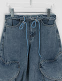 [unisex] Heromi Heart Balloon Wide Denim Pants