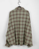 Uter Check Boxy Overfit Vintage Long Sleeve Shirt