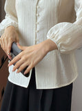 Mion V-neck Shirring Strap Blouse