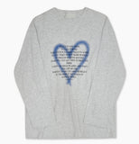 Heart point lettering cotton long sleeves