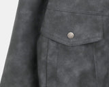 Peoen High Neck Fur Suede Jacket