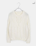 Neha loose wool round neck cable knit