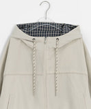 Behi Check Color Matching Hood Windbreaker