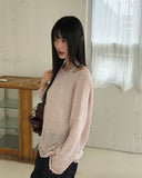 Pumi Round Neck See-Through Long Sleeve Knit