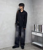Crow Black Washed Denim Jeans