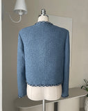 Saleh Color Matching Tweed Short Jacket