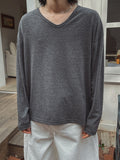Lawson Silket Overfit U-Neck Long Sleeve