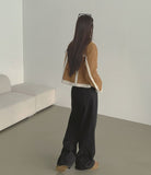 Winter Brushed Thick Cut Banding Wide Cotton Pants