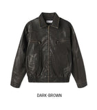 Rotten washed vintage leather jacket