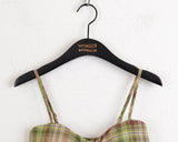 Rifen Check Cap Shirring Ribbon Flare Strap Sleeveless