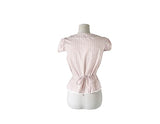 Larsen Flower Check Strap Lace Short Sleeve Shirt