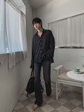 Stone washing ice cooling bootcut denim pants
