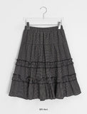Burmil check midi banding skirt