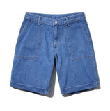 Wedge denim short pants