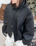 Lopa Hood Leather Padded Jacket