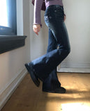 Pumme Lettering Cubic Bootcut Washed Denim Long Pants