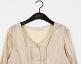 Kirvin guest look button strap-lined blouse