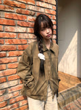 Luken Semi-Crop Washed Collar Jacket