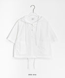 Shodley Check Nylon Hood Crop Shirt