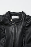 Embossed biker leather jacket