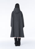 Hoodie long duffle coat