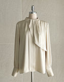 Atte Satin Pin-Tuck Blouse