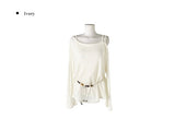 Arton See-through One-Shoulder Knit Belt Sleeveless Set