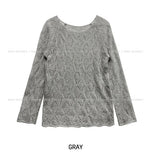 Bubble Punching Boat Neck Loose Fit Knit