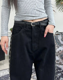 Heron embroidered denim pants