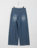 Ryuiki string washing wide denim pants