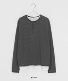 [unisex] Anri Warmer Henley Neck Over Long Sleeve Tee