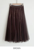 Koje Banding Pleated Velvet Tulle Skirt