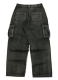 Wide cut cargo denim pants