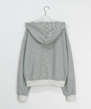 Lineco Stripe Number Two Way Crop Hood Zip-up