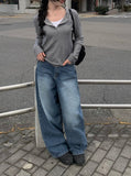 Timber Hem Snap Washing Denim Pants