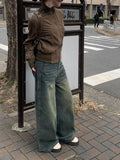 Weven Vintage Washed Denim Wide Pants