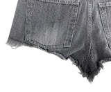 Gray pocket short denim