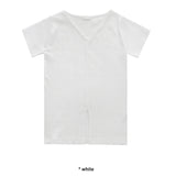 RIBBED V SLIT HALF T