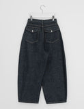 Sanen Raw Denim Balloon Wide Brushed Pants